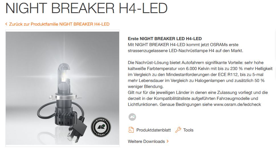 Legales LED-Licht zum Nachrüsten am Renegade von Osram und Philips